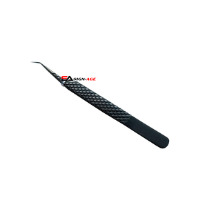 Pinzas para pestañas con agarre de diamante de 90 grados de alta calidad, aplicador de belleza de etiqueta privada de acero inoxidable con Plasma negro probado a mano - Product Image 3