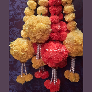 Handmade Indian Ethnic Floral Artificial Marigold <b>Ball</b> <b>String</b> Garlands for Wall Hanging and Home Decor - Product Image 4
