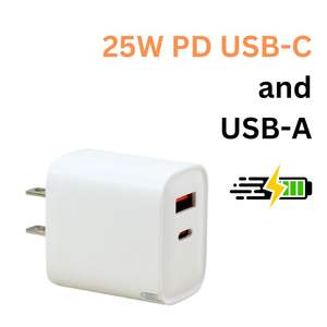 Chargeur mural double port Premium Power 25W USB C USB A PD Charge rapide universelle pour téléphone tablette appareils - Product Image 6