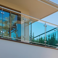 Garde-corps sans cadre en verre et acier inoxydable de qualité supérieure, design moderne pour extérieur, balcon, escalier, villa, jardin, centre commercial, hôpital