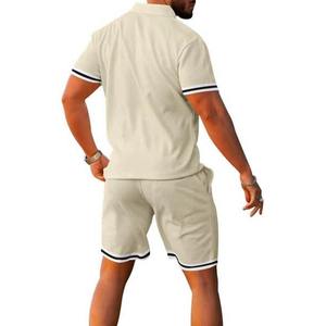 Ensemble polo et short pour homme Tenues d'été Ensemble polo décontracté à manches courtes pour homme Ensemble short 2 pièces - Product Image 3