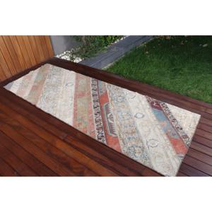 Tapis de 2,8 x 8,2 pieds, tapis turc vintage, tapis bleu patchwork - Product Image 2