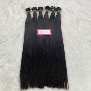 ผมต่อแบบตรงปลายแบนสีดำธรรมชาติ - Product Image 2