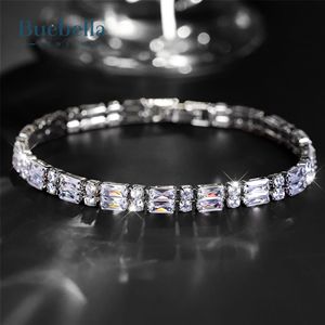 8mm 18K <b>White</b> <b>Gold</b> 925 Sterling Silver VVS Moissanite Diamond Iced Baguette & Round Cut Double Row Tennis <b>Bracelet</b> - Product Image 1