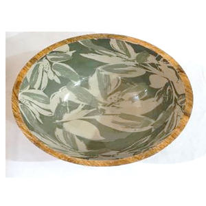 Venta al por mayor forma redondeada Frutero de madera pegatina esmalte Natural Acacia cuenco de madera para servir comida accesorios de vajilla - Product Image 3