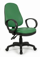 Chaise de bureau ergonomique en cuir PU avec accoudoirs réglables en hauteur, base pivotante, design moderne pour usage commercial en bureau