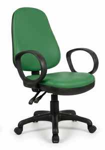 Ergonomic PU Leather Office Chair with Fixed Armrests Swivel Base for Home Office Use - Product Image 6