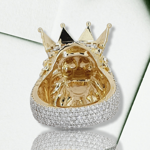 แหวนแต่งงานลายฮิปฮอป VVS Moissanite ประดับเพชรสีเหลืองทองสำหรับผู้ชาย925สีเงินสเตอร์ลิง - Product Image 2