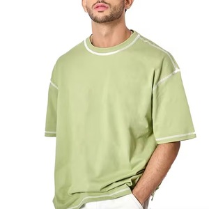 T-shirt Homme Col Rond 100% Coton 300 GSM Épais Surdimensionné avec Logo Personnalisé Respirant Anti-rétrécissement Écologique - Product Image 1