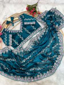 Meilleure qualité Saree Love à la mode dernière collection pur doux Rangoli soie Saree fil à broder travail fournisseur indien - Product Image 4