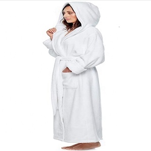 Otoño Invierno batas de baño largas y cálidas para mujer lindo grueso Coral terciopelo ropa de casa ropa de dormir larga con capucha señoras Loungwear - Product Image 3