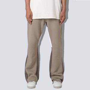 กางเกงทรงบานของผู้ชายกางเกงแฟชั่นฤดูหนาวของผู้ชายกางเกงวิ่งแบบบล็อกสีลำลอง100% เอวกลางตรงและโค้ง - Product Image 2