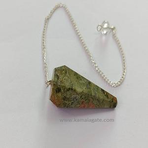 Unakite Aventurina ágata hecho a mano cristal facetado estilo Chakra radiestesia curación péndulo piedra semipreciosa artesanía venta piedra preciosa - Product Image 2