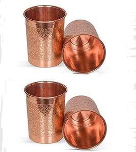 Verres à vin en cuivre pur fini naturel avec des détails complexes pour les repas et les boissons haut de gamme - Product Image 6