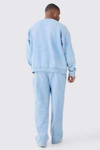 Conjunto Deportivo de 2 Piezas para Hombre, Sudadera y Pantalones Jogger de Felpa de Algodón Lavado con Piedra Azul, Transpirable, Talla Grande, para Invierno - Product Image 3