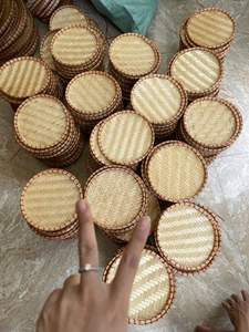 Bandeja de plato de decoración de cesta de pared plana de bambú tejido de mimbre de Venta caliente a buen precio - Product Image 2