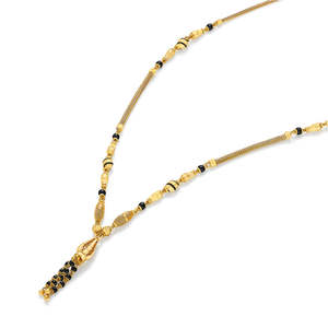 Mangalsutra Moderno de Oro de 14k para Mujer con Diamante, Perla, Jade o Moissanita - Product Image 4