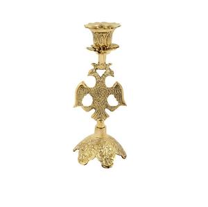 Porte-bougie en métal doré de conception artisanale, très vendu, pour bougie chauffe-plat, bougie pilier, fabrication artisanale - Product Image 1