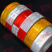 Ruban réflecteur rétro réfléchissant prismatique rouge et blanc DOT C2 auto-adhésif fort ECE 104R autocollants réfléchissants Emark pour véhicule