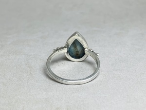 Vente en gros Larimar Bague en argent larme pierre naturelle Larimar Bague en argent faite à la main minimaliste solide 925 Bague en argent sterling - Product Image 6