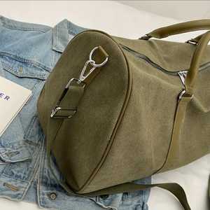 กระเป๋าทรงดัฟเฟิลมีซิปสำหรับชายและหญิง, กระเป๋าทรงดัฟเฟิลกีฬาหนังแท้น้ำหนักเบา - Product Image 4