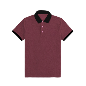 Camisa Polo Marrón para Hombre con Cuello y Puños Negros, Ropa Casual Elegante, Tejido de Algodón Cómodo para Uso Diario - Product Image 1
