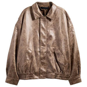 Chaqueta de Cuero Genuino y Lona para Mujer, Diseño Moderno, Alta Calidad, Manga Larga, Logotipo Personalizado, Transpirable, Secado Rápido, Tejido Informal - Product Image 4