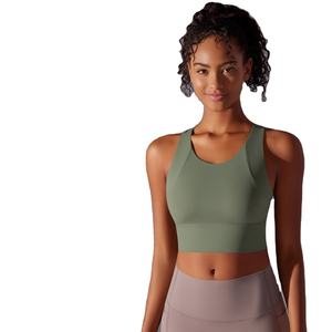 Soutien-gorge de sport amincissant à haute élasticité pour la course et le yoga, débardeurs rembourrés, gilets de sport courts pour femmes - Product Image 2