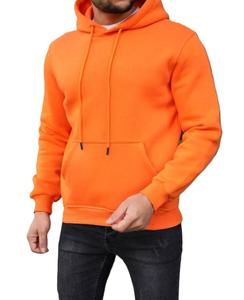 Nueva moda para hombre Sudadera con capucha de lana Gimnasio Chándal liso Sudadera de manga larga Impreso Oversize Pullover Hoodies Negro - Product Image 6
