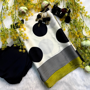 Saree fantaisie semi Gajji saree lourd avec chemisier fleur premium creap saree en soie - Product Image 1