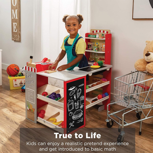 Bằng Gỗ Đa Chức Năng Siêu Thị Chơi Đặt Giả Vờ Mô phỏng Đồ Chơi Mini Trẻ Em Chơi Cửa Hàng Tạp Hóa - Product Image 5