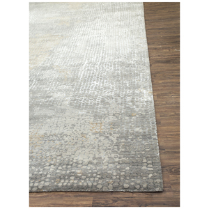 Alfombras de Lana y Seda de Bambú Anudadas a Mano en Gris y Negro, Diseño Teoría del Caos-Esk-404, Tapetes de Cocina - Product Image 4
