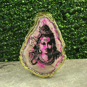 Crystal <b>Agate</b> Shiva Symbol <b>Coaster</b> & Table Decoration - Product Image 1