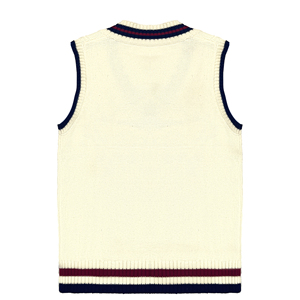 เสื้อกั๊กสเวตเตอร์ถักคอวีสำหรับผู้ชายและเด็กผู้หญิงชุดเครื่องแบบนักเรียนประถมและมัธยมสำหรับฤดูใบไม้ร่วงแบบกำหนดเอง - Product Image 2