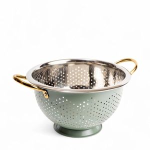 Stainless Steel Colander Durable Food Grade Build Fine <b>Mesh</b> Design for Easy Washing Fruits Vegetables Pasta Daily Eco-Friendly - Product Image 3