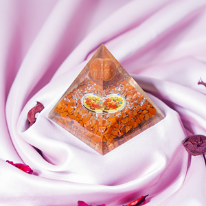 Pyramide d'Orgone en Cristal de Jaspe Rouge la plus vendue en gros avec globe pour la méditation positive - Product Image 5