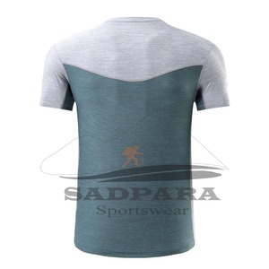 Venta al por mayor de calidad superior de ajuste rápido transpirable elástico cuello redondo entrenamiento gimnasio Fitness desgaste hombres camisetas de manga corta - Product Image 2