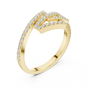 แหวนหยดน้ำเพชรทรงกลมสีโรสโกลด์ 14K สำหรับผู้หญิง |   ชุดลำลองประจำวัน |   เพชรที่เพาะเลี้ยงใหม่ - Product Image 5