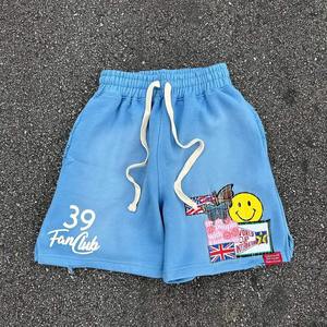 Custom Heavyweight Vintage Distress Acid Washed 100% Cotton Men's <b>Shorts</b> Quick Dry Mesh Streetwear Casual Jogging Embroidery Mid - Product Image 5