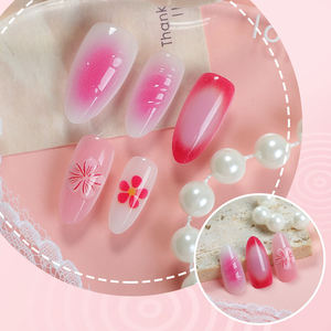 Хит продаж, миндальный французский Нейл-арт ручной работы, 3D розовый цветок, 10 шт., высококлассный, чисто резной, окрашенный в ABS искусственный гроб на шпильке - Product Image 3