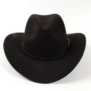 New 2025 Wholesale Unisex 100% <b>Leather</b> Cowboy <b>Hats</b> Custom Printed Wide Brim Western <b>Leather</b> Cowboy <b>Hat</b> - Product Image 5