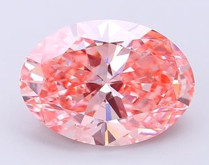 IGI Certifié 1.98 Ct. CVD Lab Grown Diamant Coupe Ovale Fantaisie Couleur Rose Vif VVS2 Clarté Lâche pour Bijoux - Product Image 1