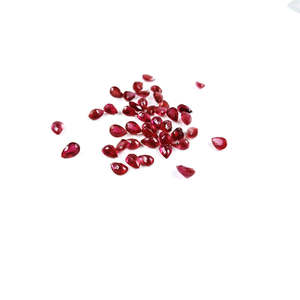 Natural Bangkok Ruby <b>Beads</b> 3x5mm & 4x6mm Faceted Pear Shape Heart Gemstone Lab Created & Heat Treated Loose Gemstone <b>Red</b> Color - Product Image 1