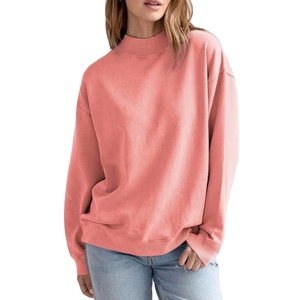 Women Turtleneck Sweatshirt Heavyweight Fleece Lined Oversized Streetwear Pullover - Product Image 1