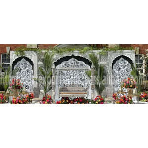 <b>Garden</b> Glam <b>Mirror</b> Arch Backdrop By DST Exports Indian Customized Luxury Royal Walima Stage Fiber Panels USA UK Canada Designs - Product Image 1