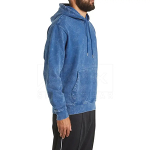 Sweat-shirt à capuche pour homme Index, bleu uni, 100% coton, French Terry, coupe ample décontractée, avec poche, pour l'automne - Product Image 2