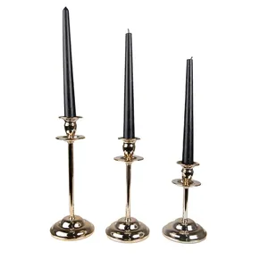 เชิงเทียนโลหะสำหรับตกแต่งงานแต่งงานที่วางเทียนชุบทองสูงทันสมัย - Product Image 2