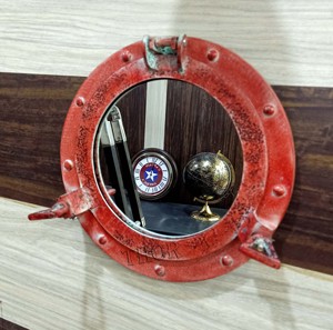 Espejo de ventana de ojo de buey redondo de aluminio Premium náutico de 12 pulgadas decoración de pared Premium para baño O USO DE BELLEZA acabado de vidrio - Product Image 2