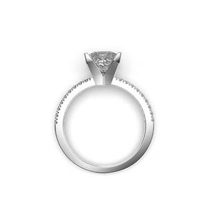 Anillo de Oro Blanco Liso de 14K, Joyería de Compromiso de Diamante de Oro Creado en Laboratorio de Princesa, Color F, Claridad VS1 para Fabricación de Joyas - Product Image 2