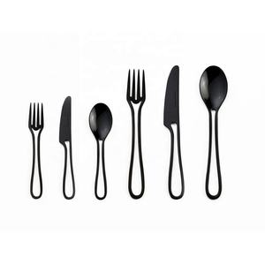 Stainless Steel <b>Gold</b> Plated Cutlery Set with Unique Modern Design High Quality Flatware Thick Handle Stainless Steel Cutlery - Product Image 4